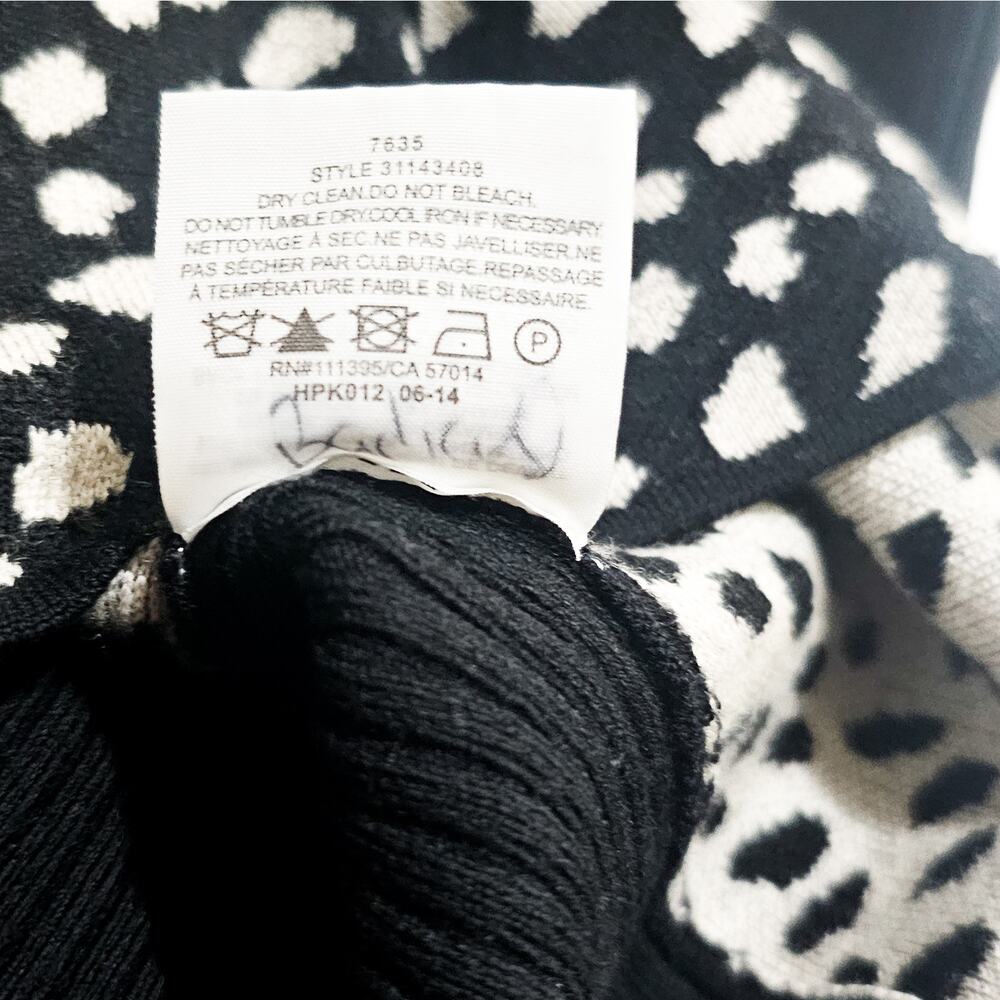 Tory Burch Black Dotted Pony ribbed knit Gemma Merino Wool sweater dress size XS - Picture 12 of 13